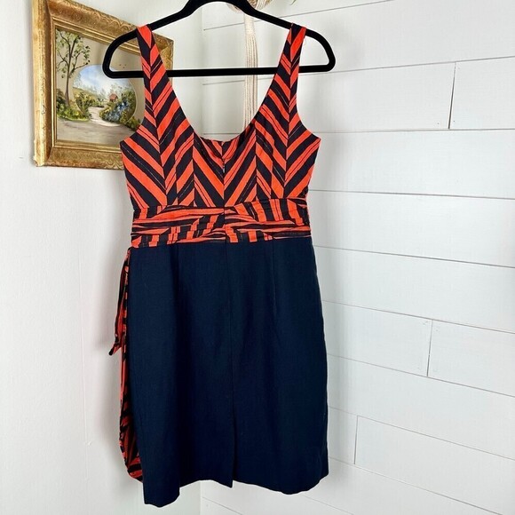 Milly of New York Black and Red Chevron Mini Dress - Picture 2 of 7